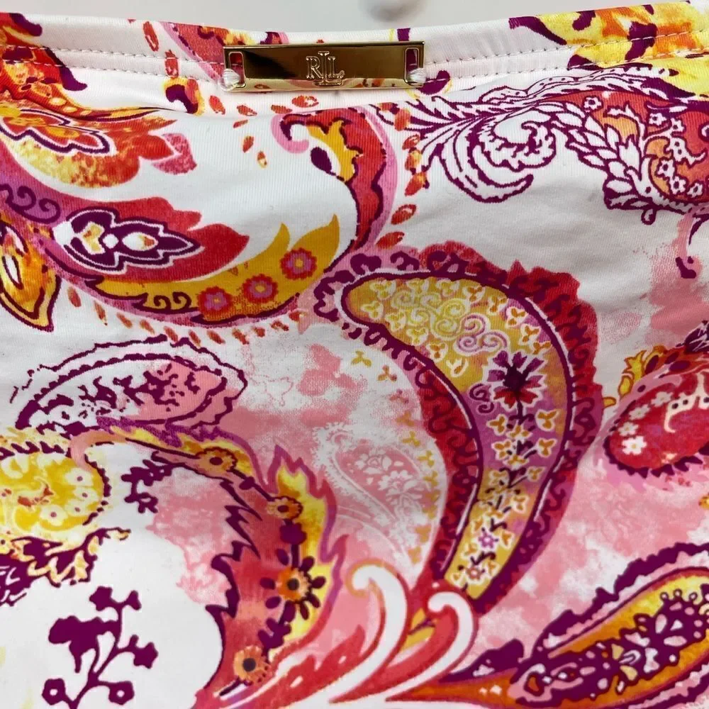 NWT Lauren Ralph Lauren Pink Paisley Swim Bottoms